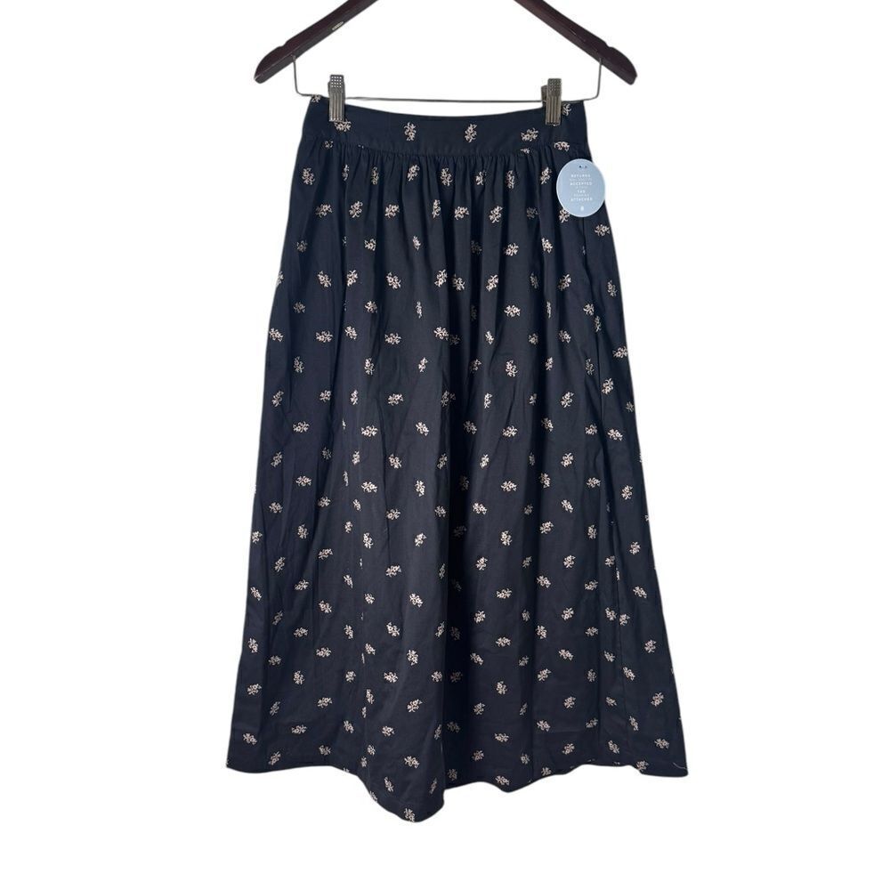 Hill House the Krista Skirt in black floral jacquard XS NWT - Picture 5 of 7